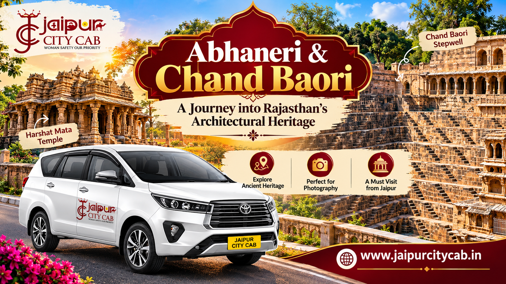 Jaipur to Abhaneri Chand Baori by Cab