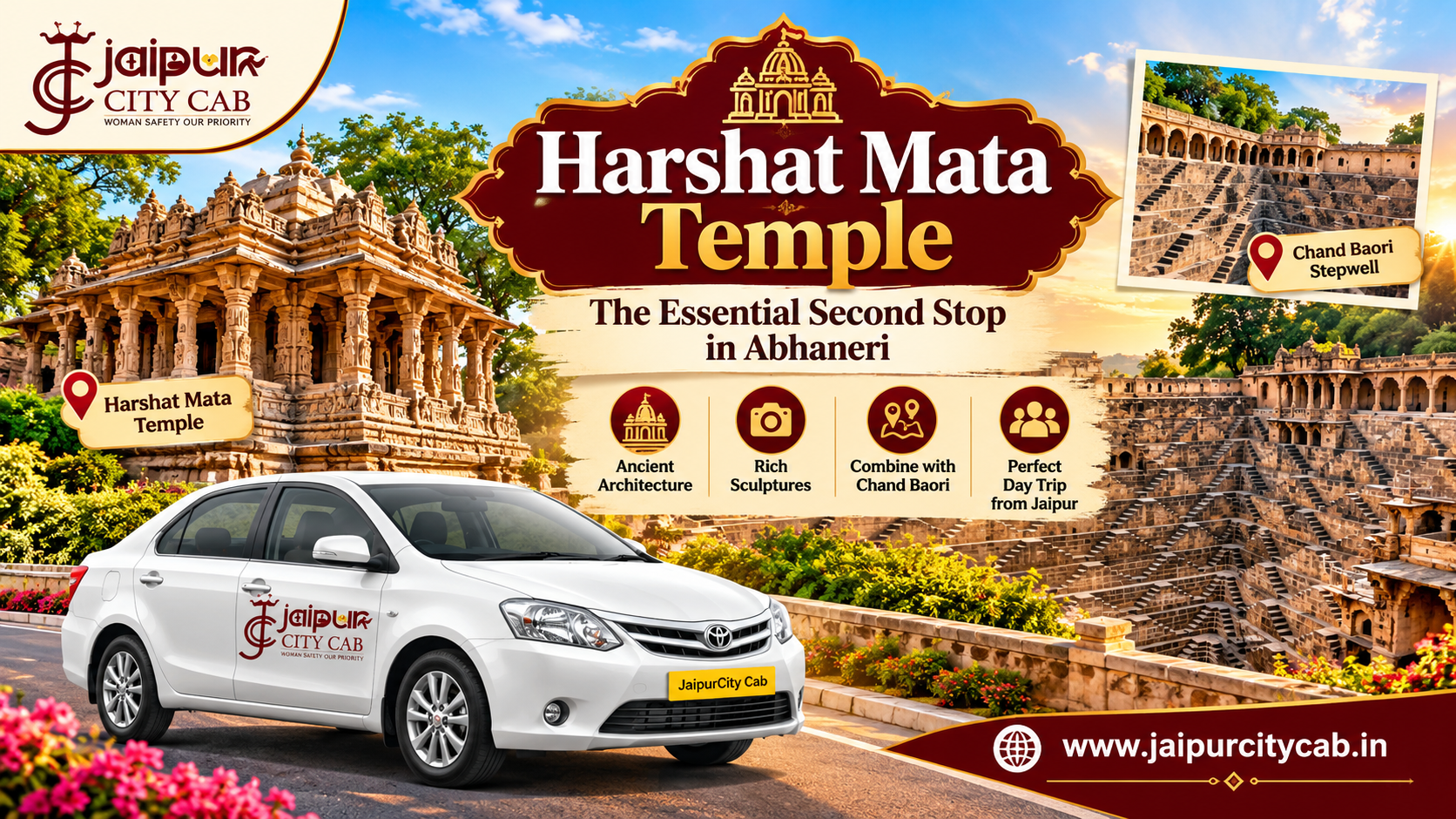 Jaipur to Abhaneri Chand Baori by Cab