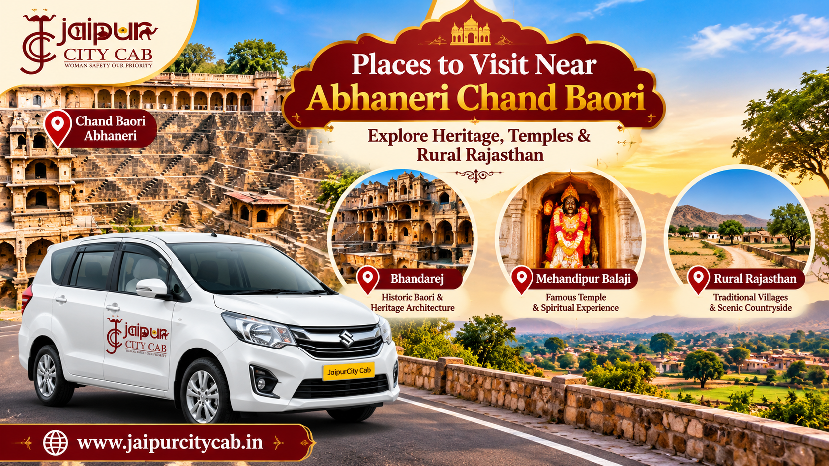 Jaipur to Abhaneri Chand Baori by Cab