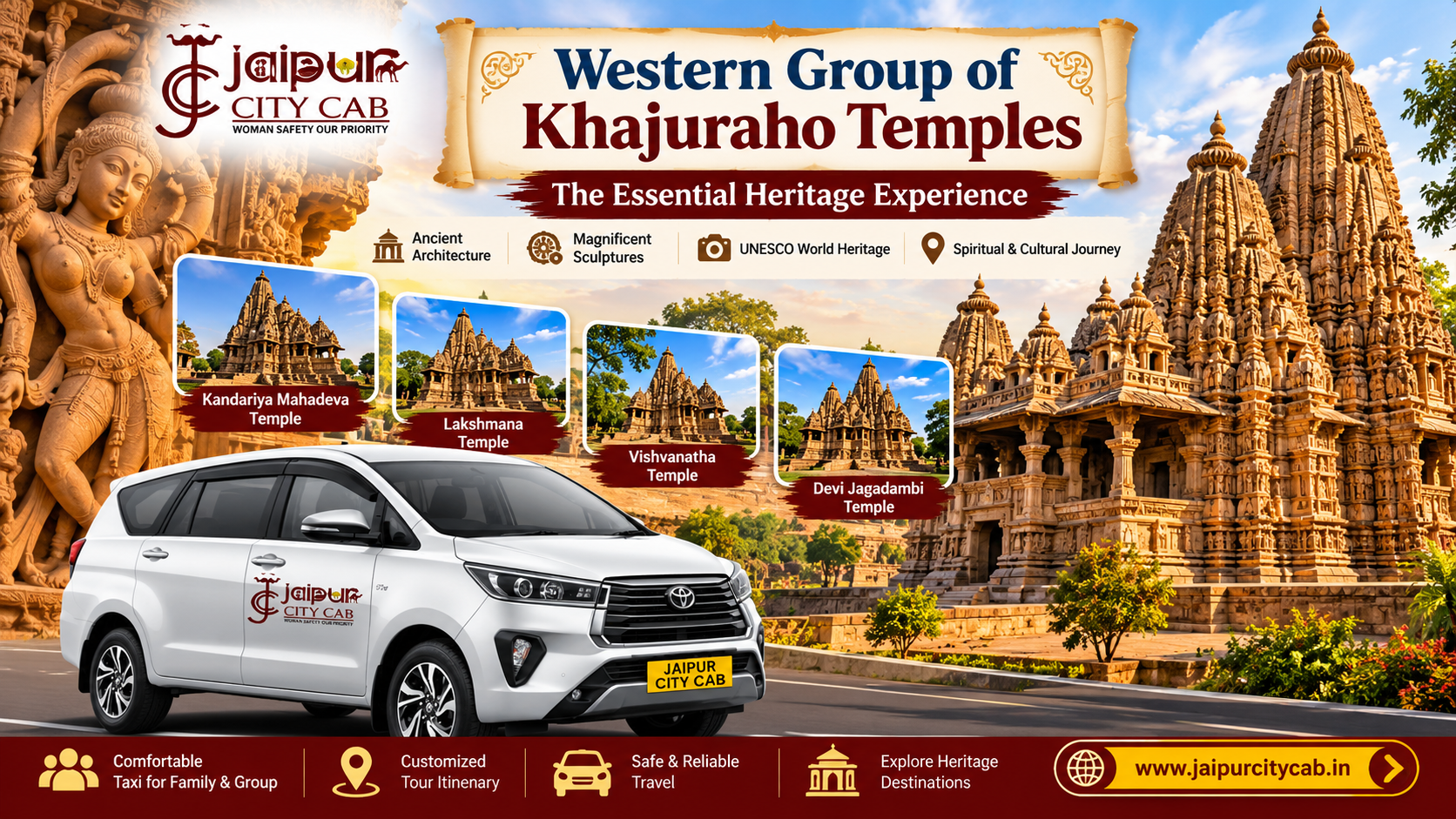 Golden Triangle & Khajuraho Tour by Taxi