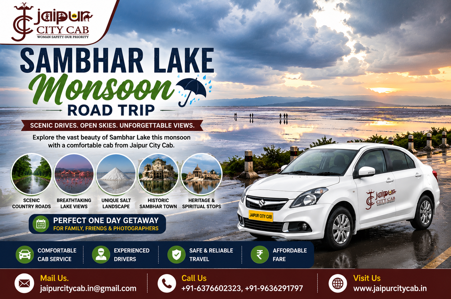 Sambhar Lake monsoon road trip from Jaipur