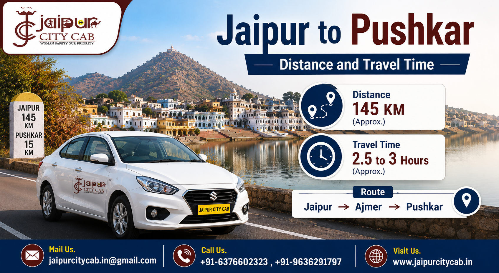 Jaipur to Pushkar Same Day Taxi Trip
