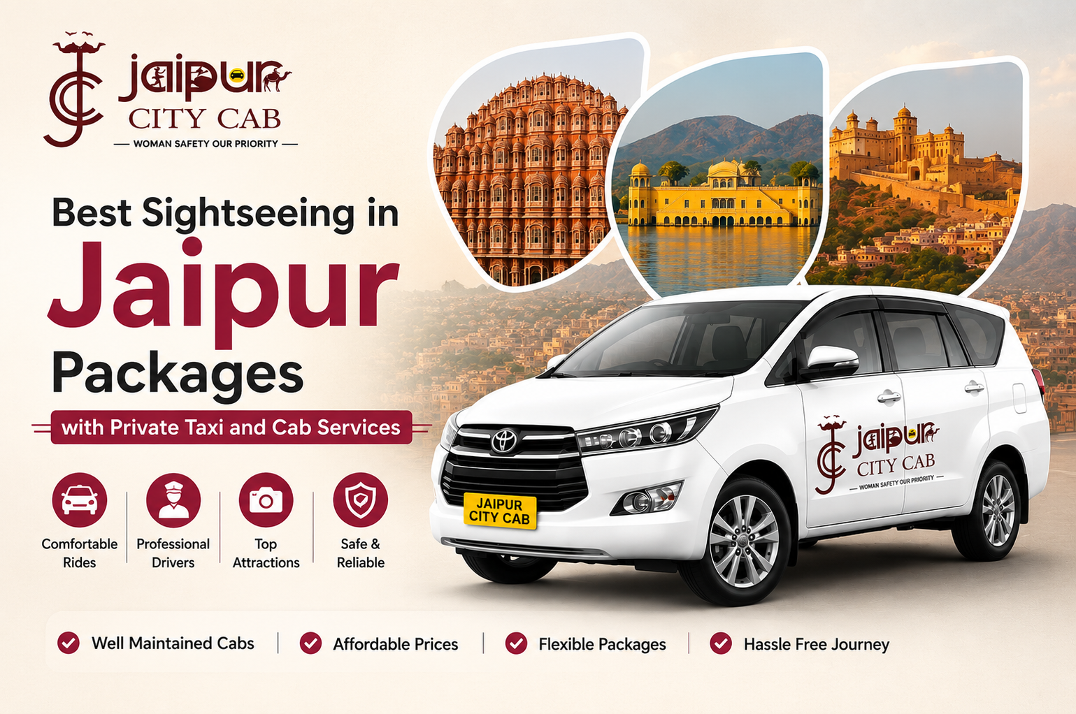 Best sightseeing in Jaipur packages with private taxi and cab services