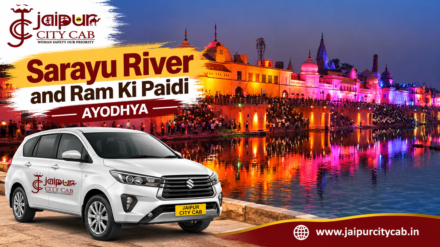 Jaipur to Ayodhya Prayagraj Varanasi by Taxi