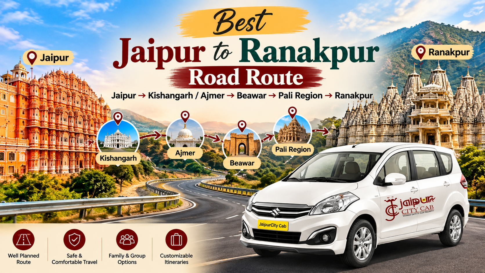Jaipur to Ranakpur Taxi