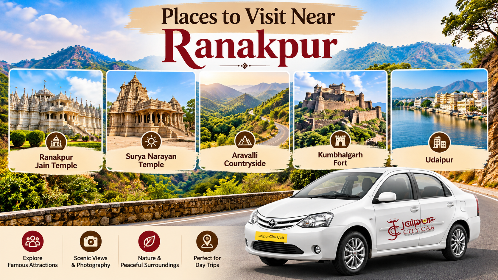 Jaipur to Ranakpur Taxi