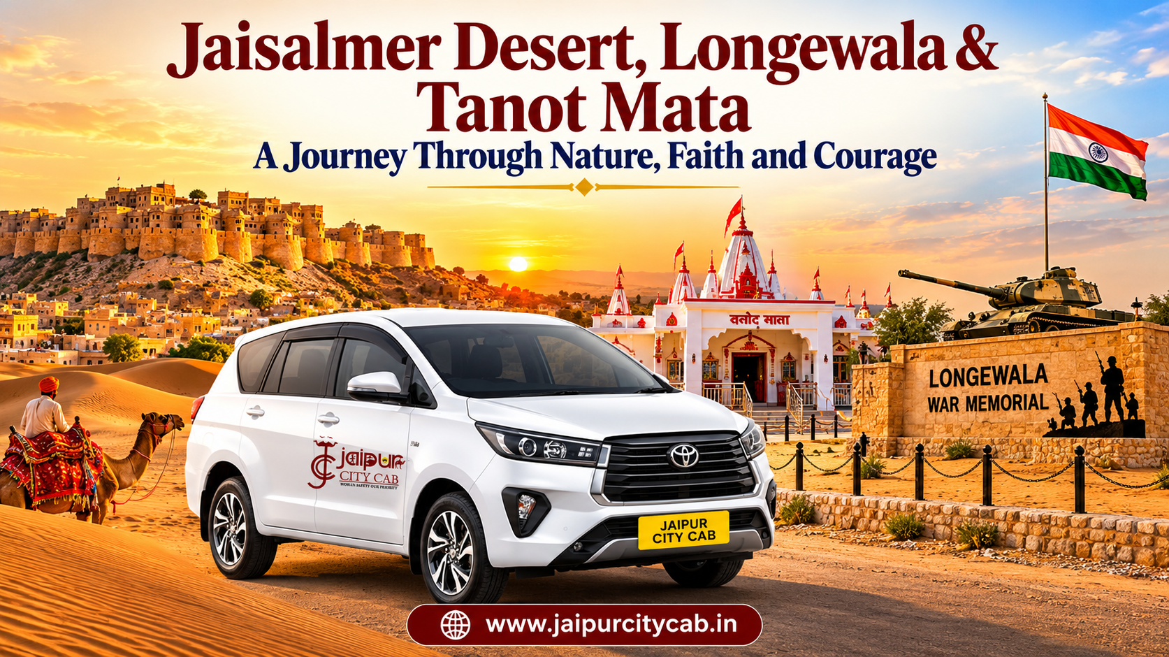 Jaisalmer Desert & Longewala Tanot Mata Tour by Cab