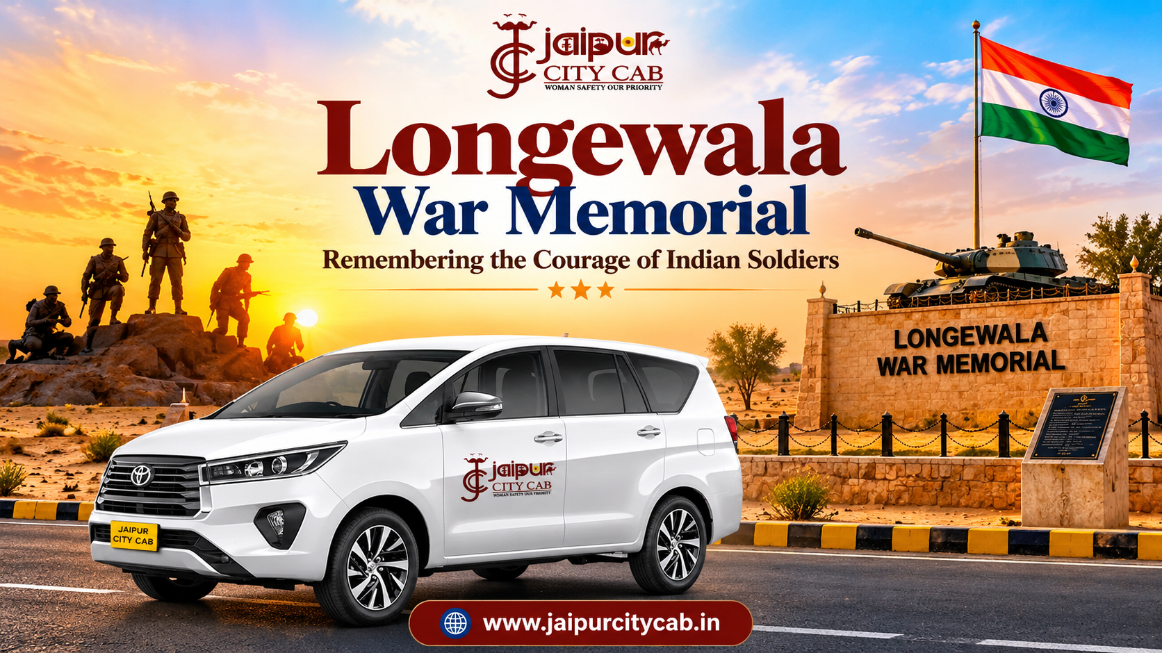 Jaisalmer Desert & Longewala Tanot Mata Tour by Cab