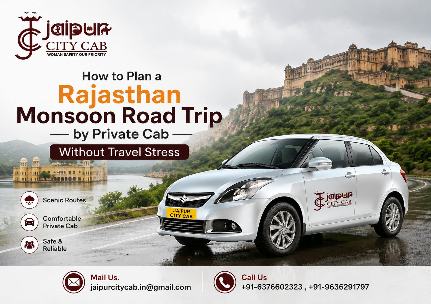 Rajasthan monsoon road trip by private cab from Jaipur