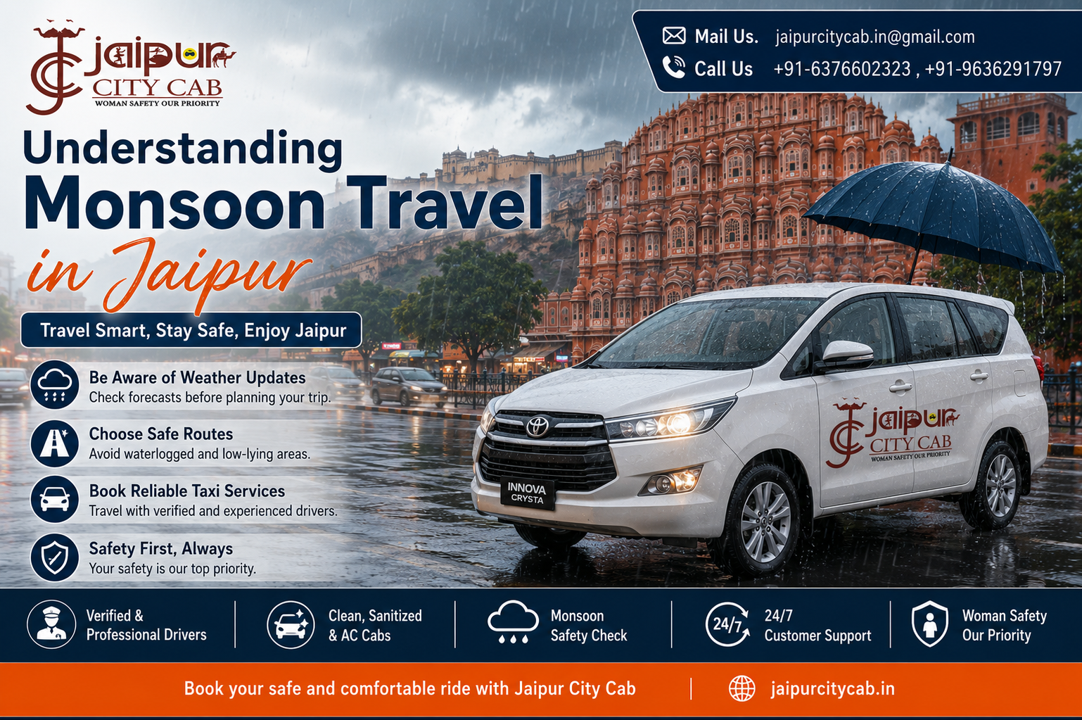 Safe Taxi Travel in Jaipur During Monsoon