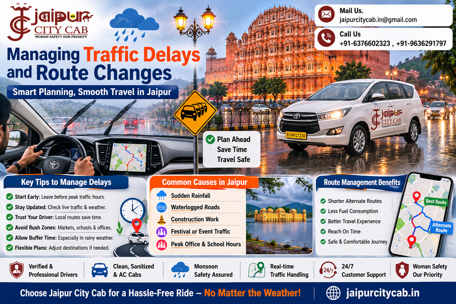 Safe Outstation Taxi Travel from Jaipur During Monsoon
